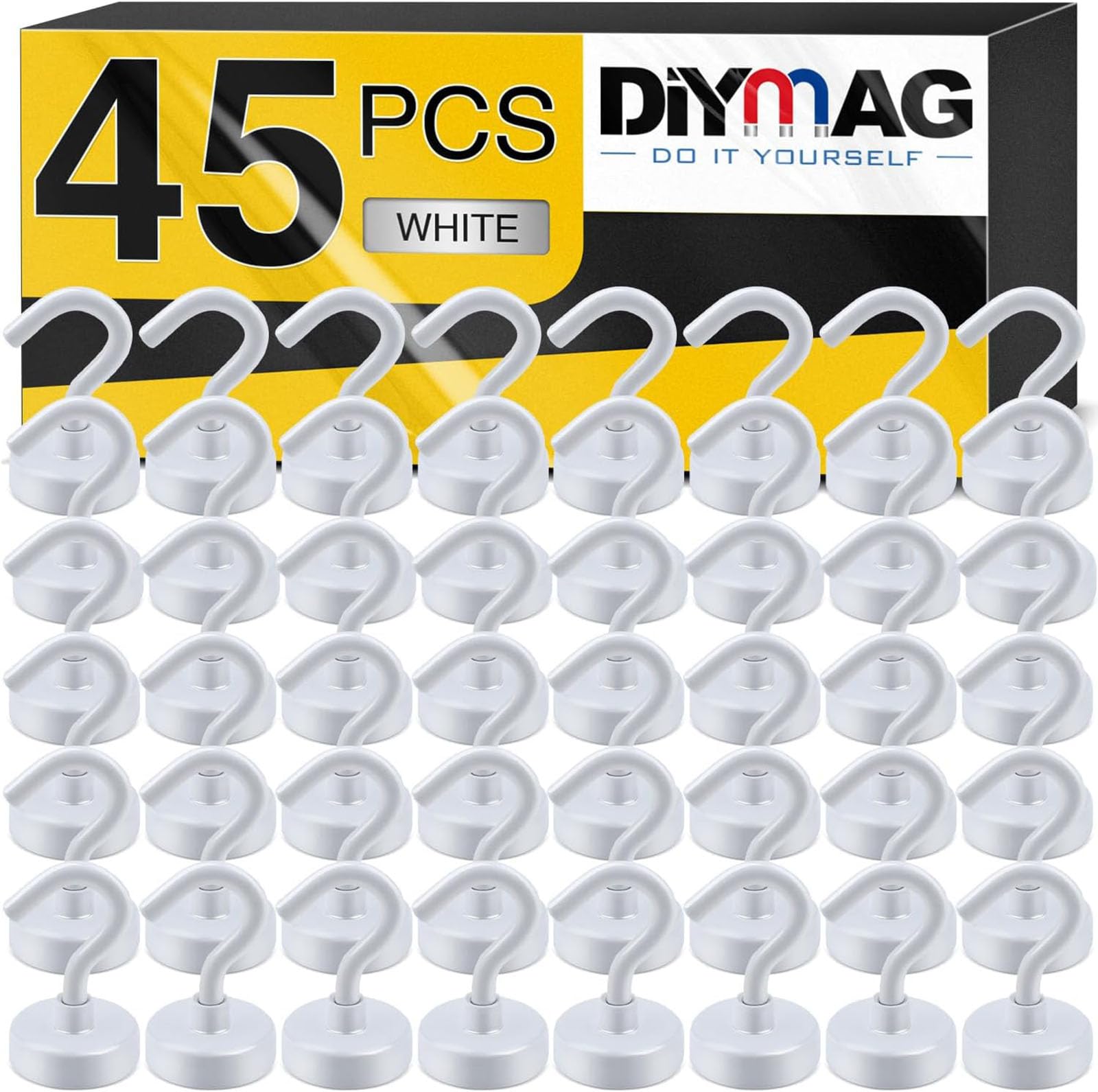 DIYMAG Magnetic Hooks, 30lbs+ Magnet Hook 2025 Cruise Cabin Ship Essentials Heavy Duty Strong Magnets Refrigerator Fridge Hanging for Classroom Beach Vacation Kitchen Grills Home 20 Pack (Silver)